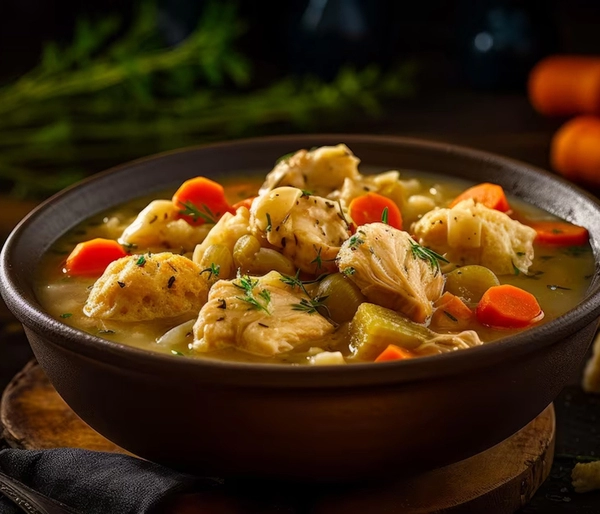 chicken stew with spoon dumplings