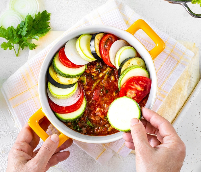 ratatouille with extra virgin olive oil